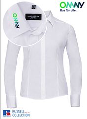 Russell Popelin Bluse, lang WHITE