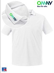 Russell Mens Pure Organic Polo WHITE
